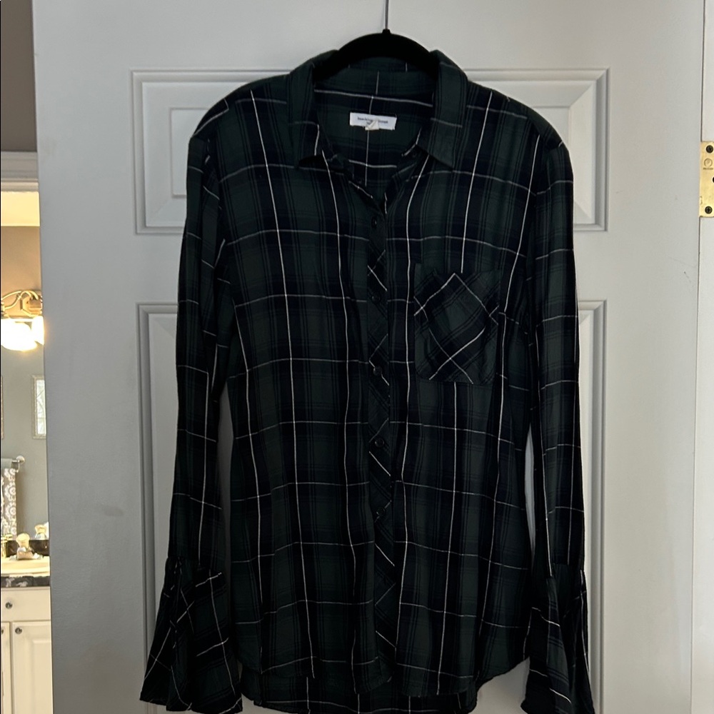 beachlunchlounge Green Plaid Shirt